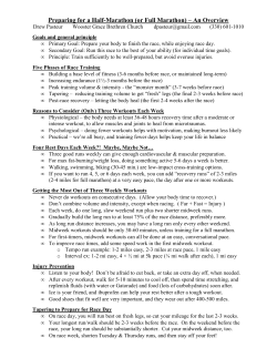 Training Plan - Team Hope International
