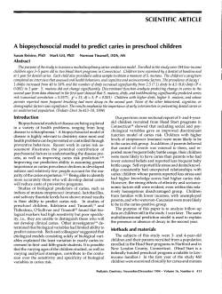 SCIENTIFIC ARTICLE A biopsychosocial model to predict caries in