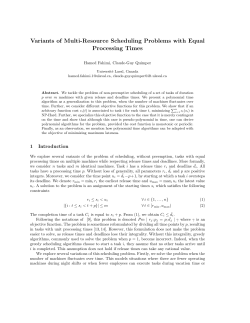 Variants of Multi-Resource Scheduling Problems with Equal