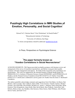 Voodoo Correlations in Social Neuroscience