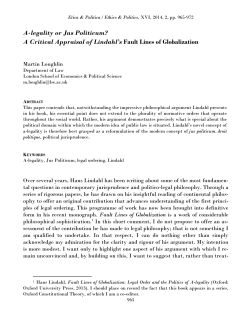 A Critical Appraisal of Lindahl`s Fault Lines of Globalization