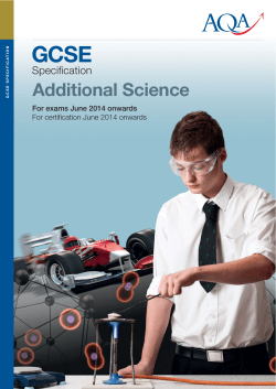 GCSE Additional Applied Science specification