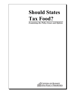Should States Tax Food? Examining the Policy Issues and Options