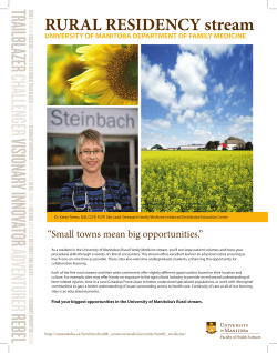 RURAL RESIDENCY stream - University of Manitoba