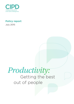 Productivity: getting the best out of people