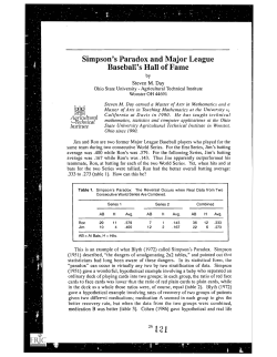 Simpson`s Paradox and Major League Baseball`s Hall of Fame