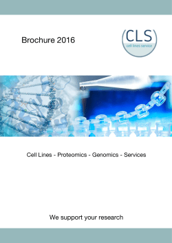 Brochure 2016 - CLS Cell Lines Service