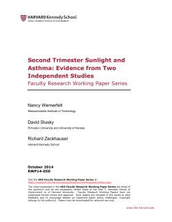 Second Trimester Sunlight and Asthma: Evidence from Two