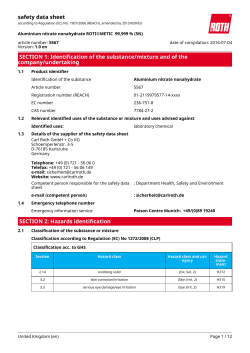 Safety Data Sheet: Aluminium nitrate nonahydrate
