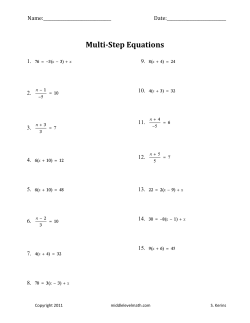 Multi-Step Equations