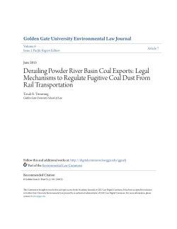 Derailing Powder River Basin Coal Exports