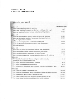 PRECALCULUS CHAPTER 2 STUDY GUIDE f dEd yoti learn?