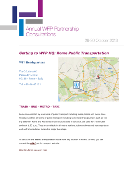 Getting to WFP HQ: Rome Public Transportation