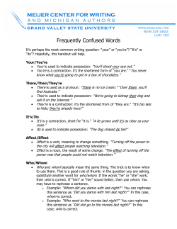 Frequently Confused Words