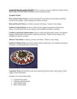 Sandwich Boxed Lunches-$11.00 Each box contains a generous