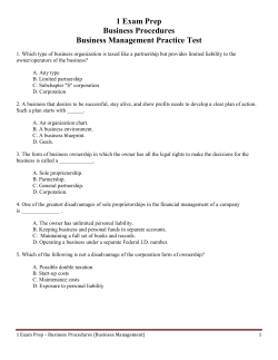 1 Exam Prep Business Procedures Business Management Practice