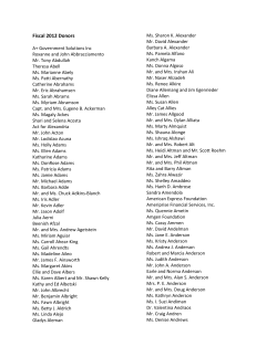 Fiscal 2012 Donors - Animal Welfare League of Arlington