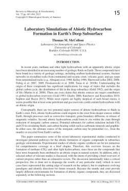 Laboratory Simulations of Abiotic Hydrocarbon Formation in Earth`s