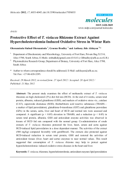 Protective Effect of T. violacea Rhizome Extract Against