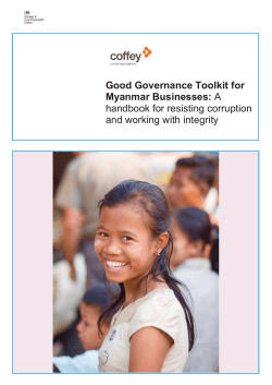 Good Governance Toolkit for Myanmar Businesses