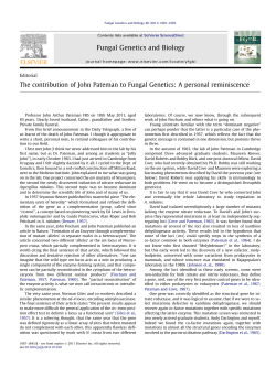 The contribution of John Pateman to Fungal Genetics: A personal