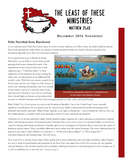 December 2016 Newsletter Feliz Navidad from Barahona!