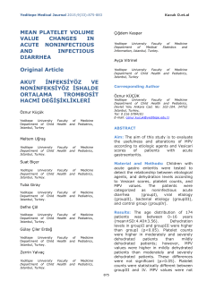 MEAN PLATELET VOLUME VALUE CHANGES IN ACUTE