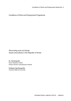 Issues and policies in the Republic of Korea, Conditions of Work and