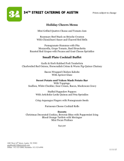 Holiday Cheers Menu Small Plate Cocktail Buffet