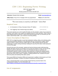 CRW 1301: Beginning Poetry Writing