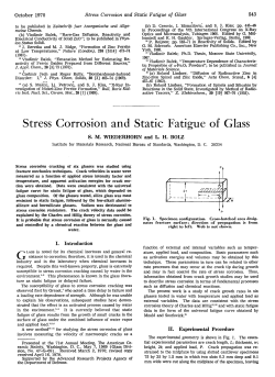 Stress Corrosion and Static Fatigue of Glass