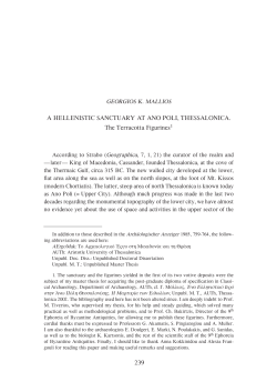 239 A HELLENISTIC SANCTUARY AT ANO POLI, THESSALONICA