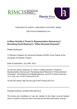 Is Mass Society a Threat to Representative Democracy? Revisiting