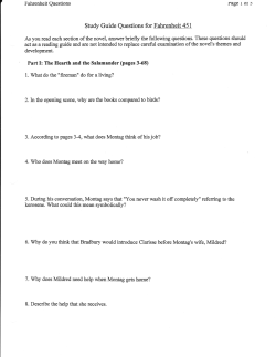 Study Guide Questions for Fahrenheit 451
