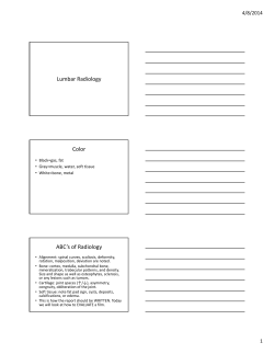 Lumbar Radiology Color ABC`s of Radiology