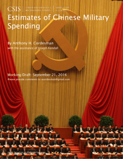 Estimates of Chinese Military Spending