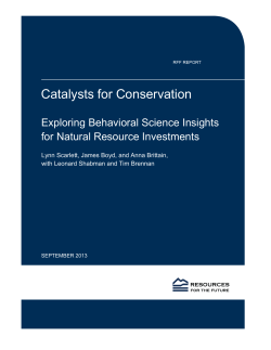 Catalysts for Conservation: Exploring Behavioral Science Insights