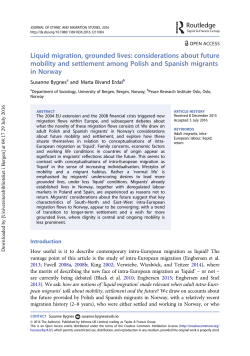 Liquid migration, grounded lives: considerations - (BORA)