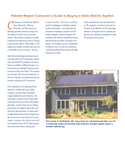 Midwest Region Consumer`s Guide to Buying a Solar Electric System