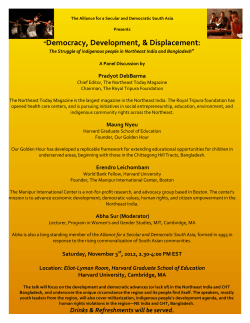 Displacement - Alliance for a Secular and Democratic South Asia