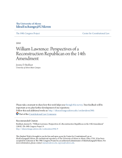 Perspectives of a Reconstruction Republican on the 14th Amendment