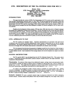 GTE: DESCRIPTION OF THE TIA SYSTEM USED FOR MUC-3