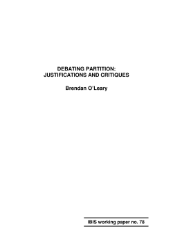 Debating partition: justifications and critiques