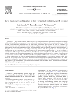 Low-frequency earthquakes at the Torfaj&ouml;kull volcano, south Iceland