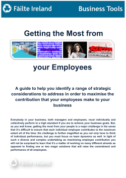 Getting the Most from your Employees