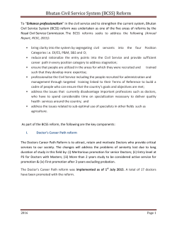 Bhutan Civil Service System (BCSS) Reform