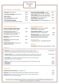 Jamies Wine Bar Menu - Group 1 - March 17