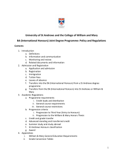 University of St Andrews and the College of William and Mary BA