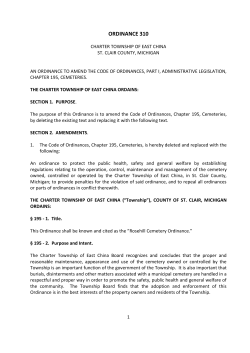Cemetery Ordinance - East China Township