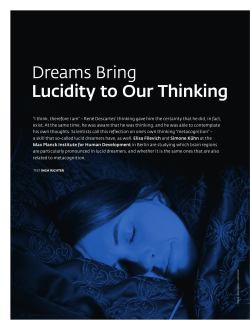 Dreams Bring Lucidity to Our Thinking - Max-Planck